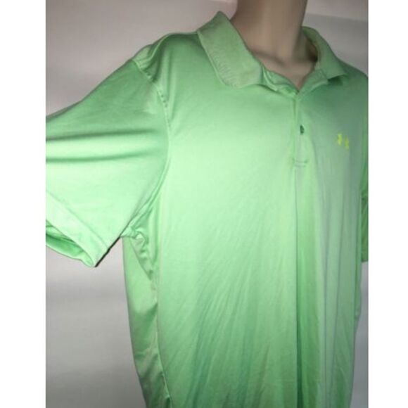 Under Armour Polo Shirt Mens Large Mint Loose Fit - Picture 3 of 6